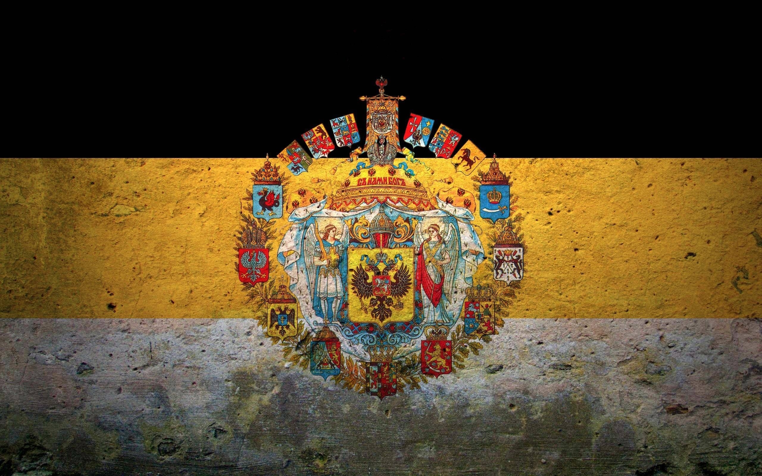 Wallpapers flag coat of arms Russian on the desktop