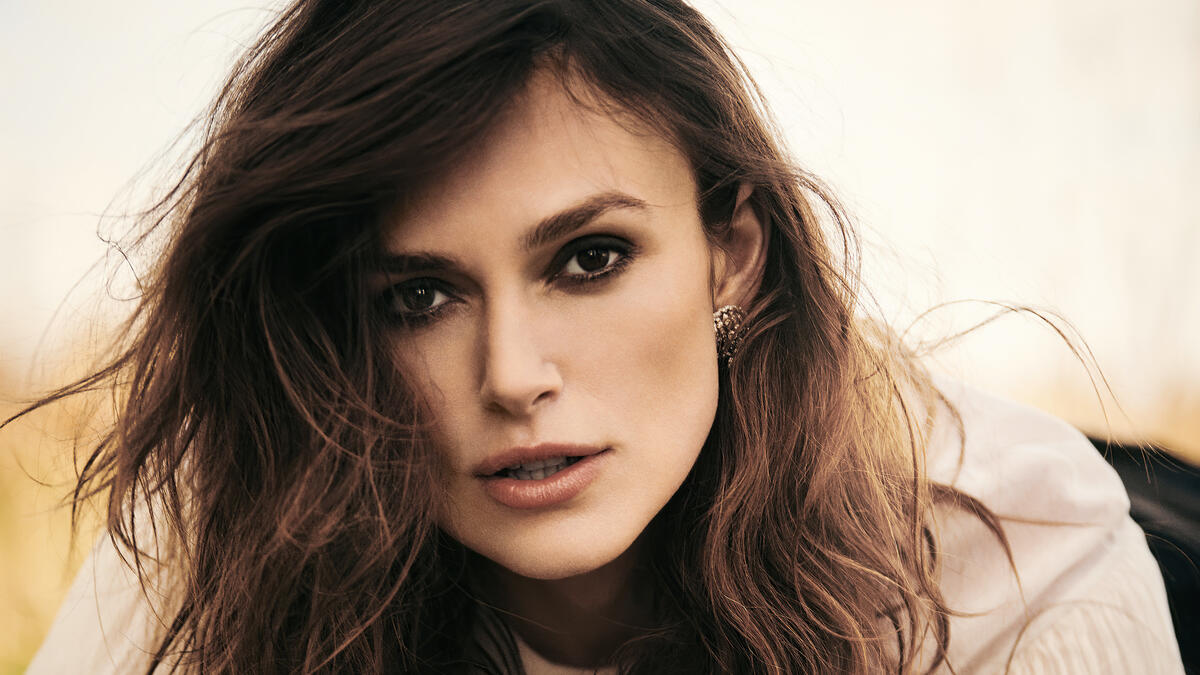 A close-up portrait of Keira Knightley