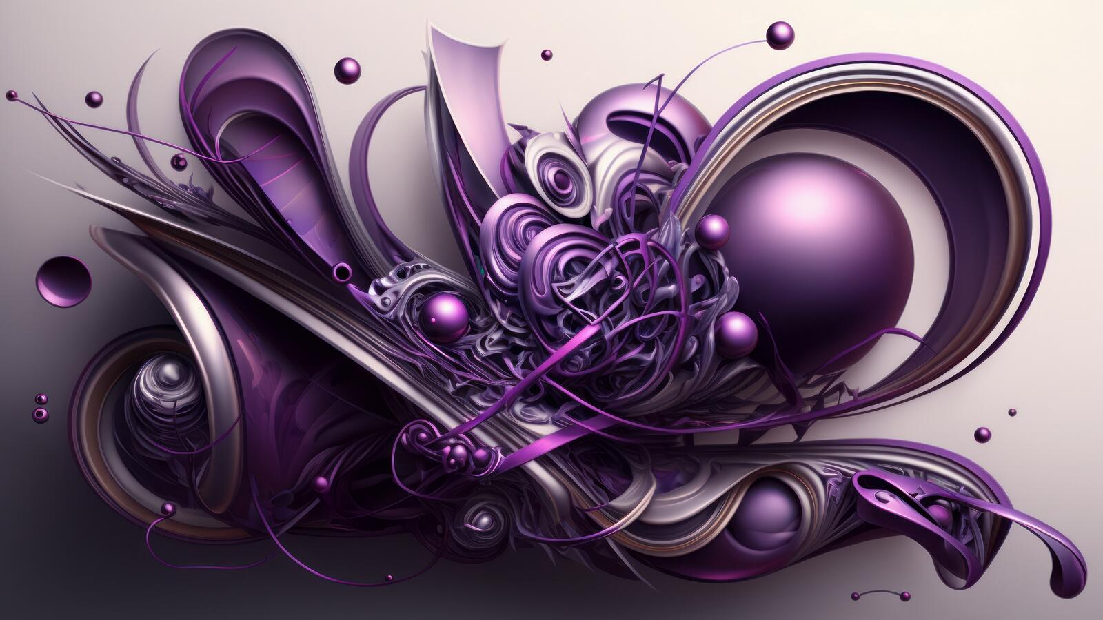 桌面上的壁纸艺术 紫色 球形