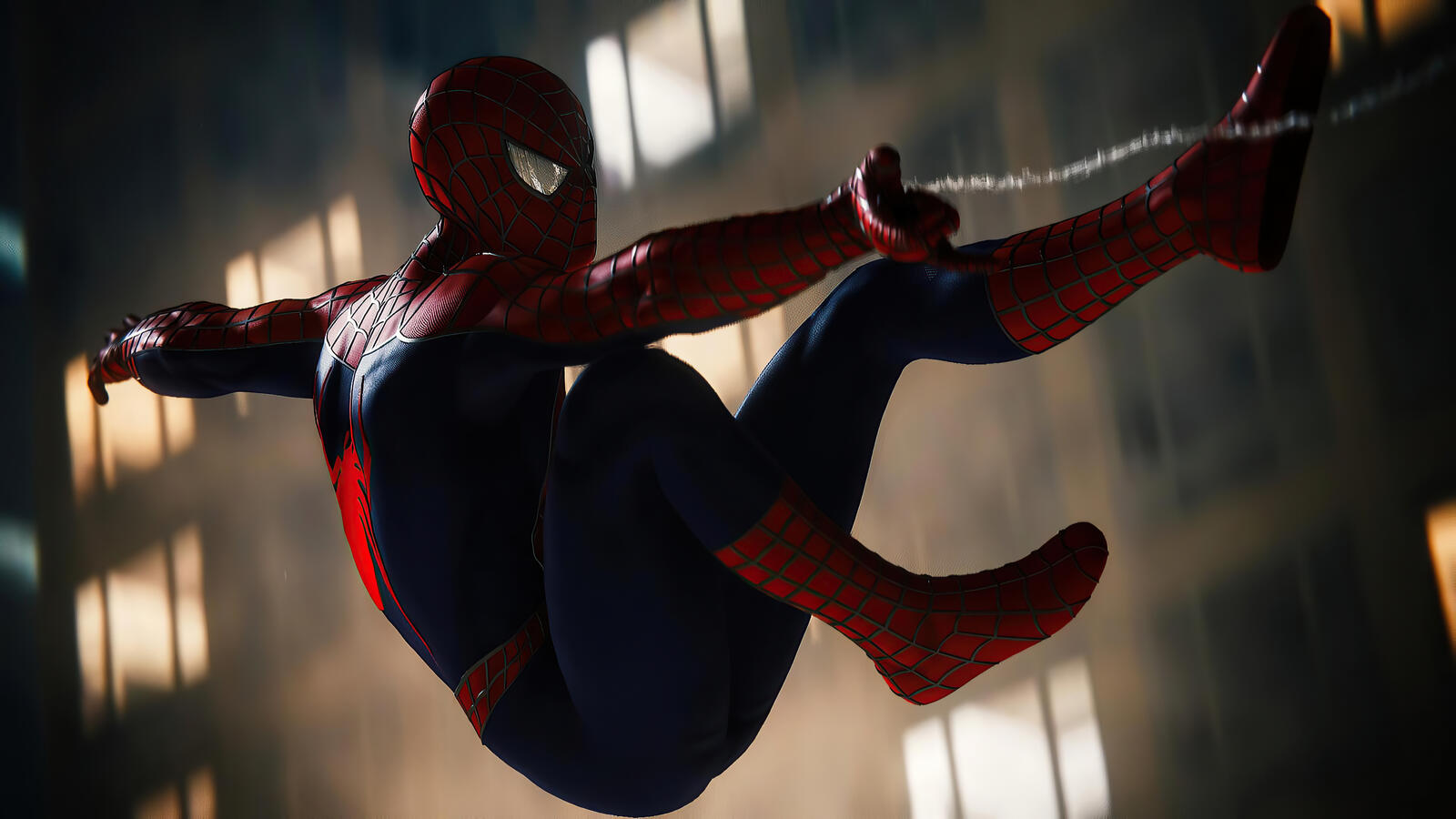 Wallpapers Spiderman PS4 spider web spider man on the desktop