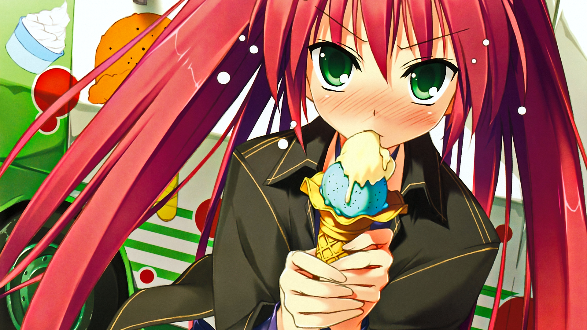 Anime girl with ice cream