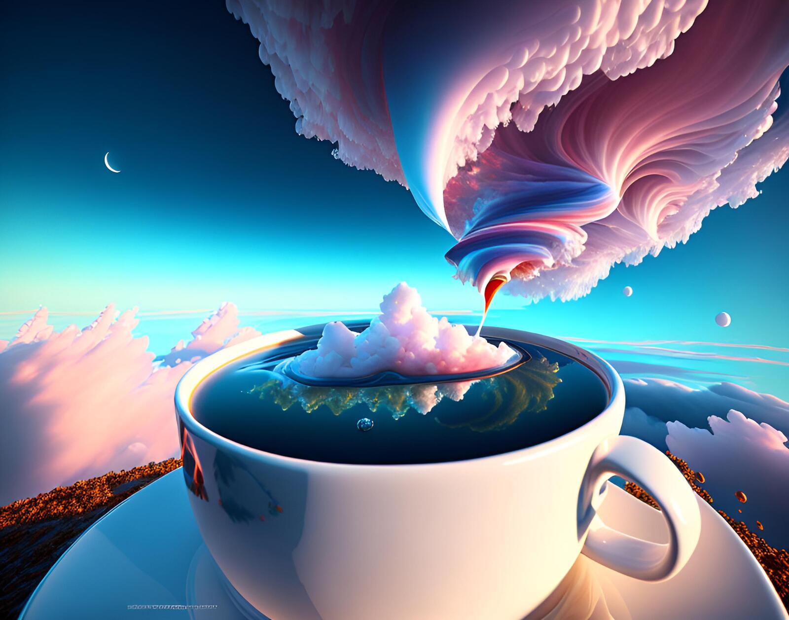 Бесплатное фото Фантастическая чашка ураган