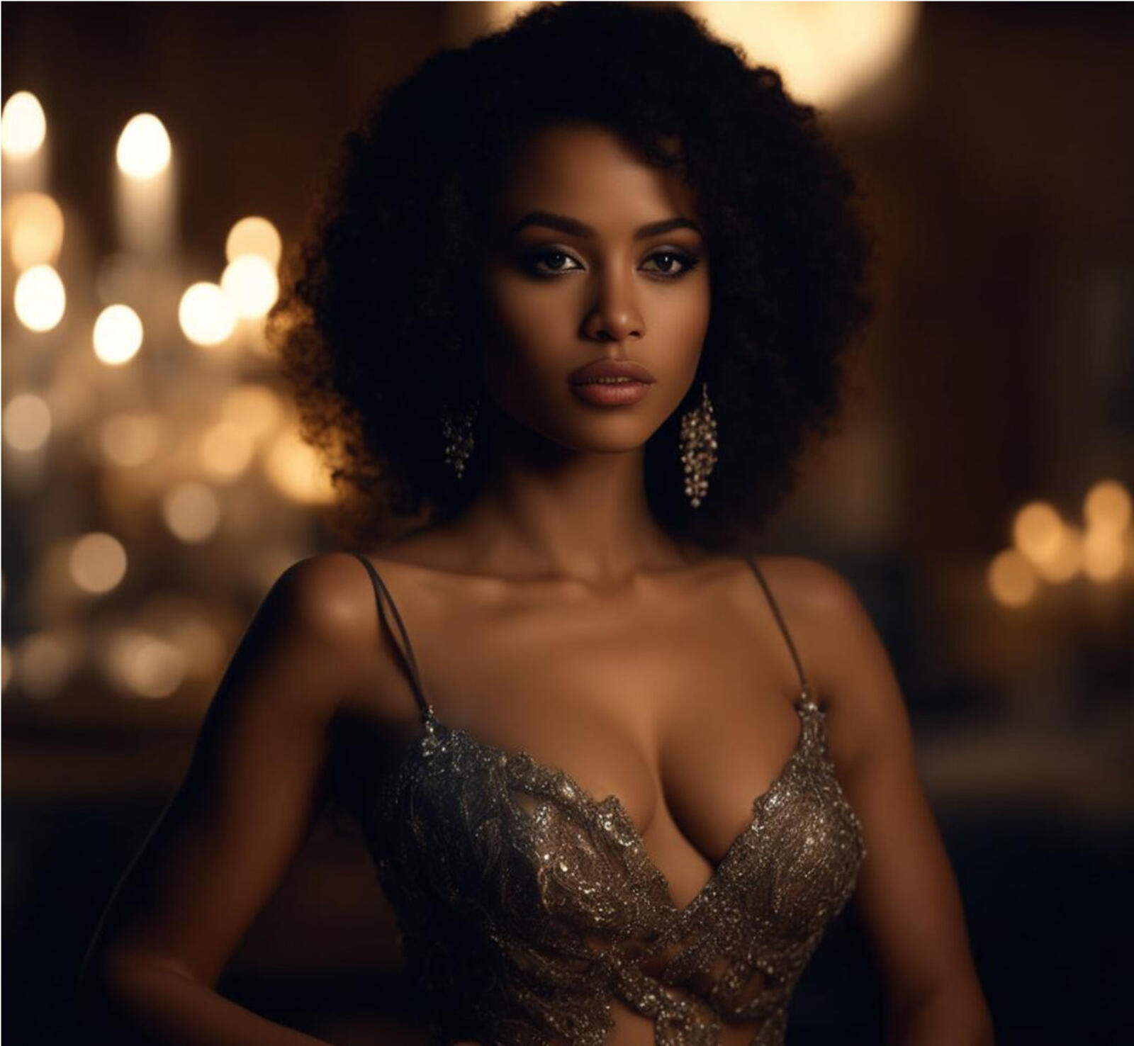 Free photo A mulatto in an evening gown