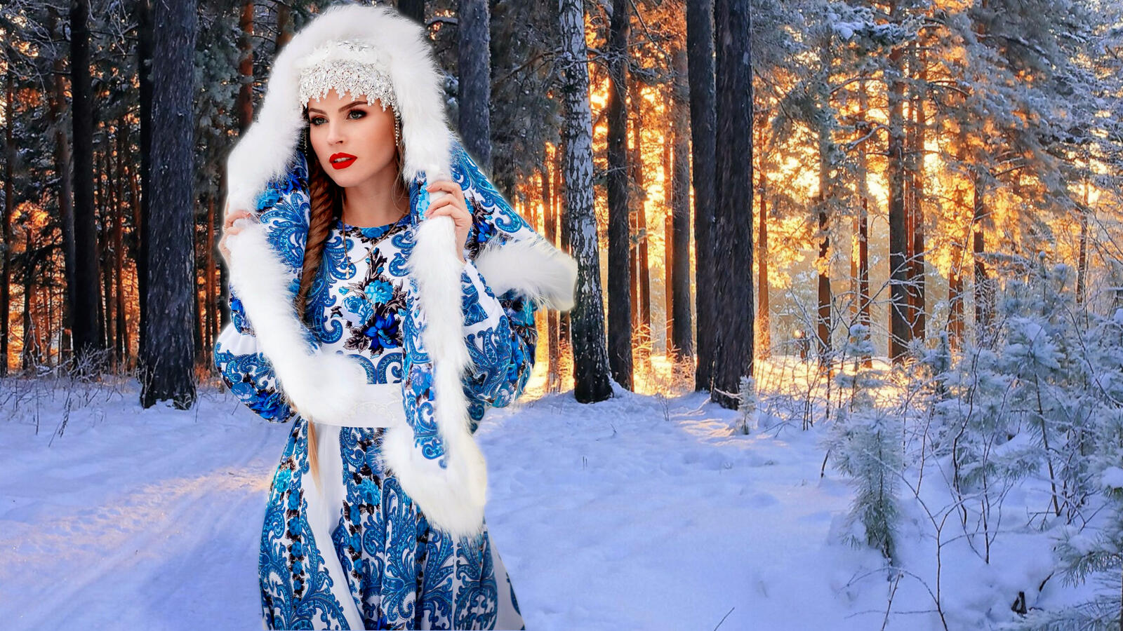 Wallpapers new year winter snow maiden on the desktop