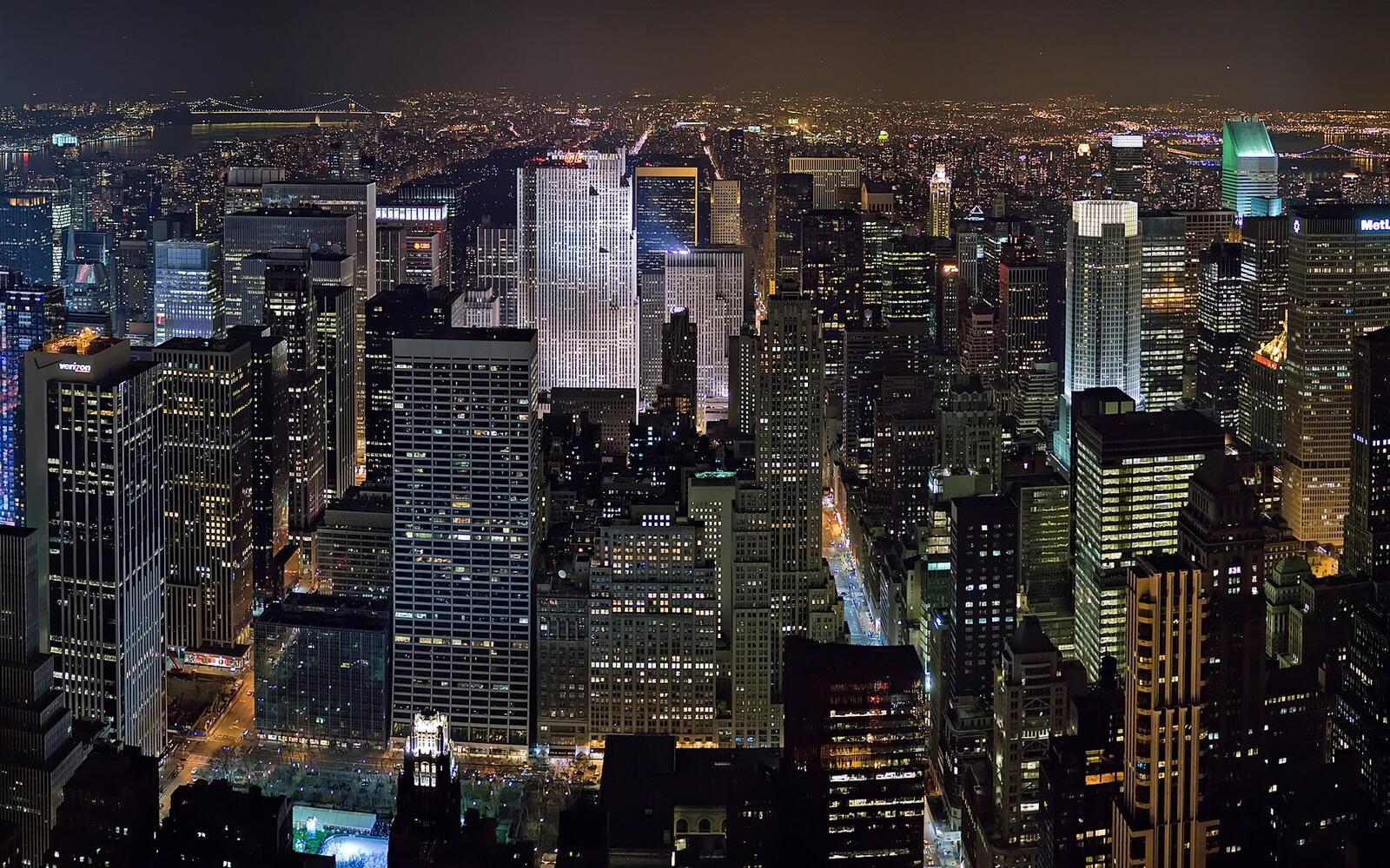 Обои Нью-Йорк ночь небоскреб на рабочий стол