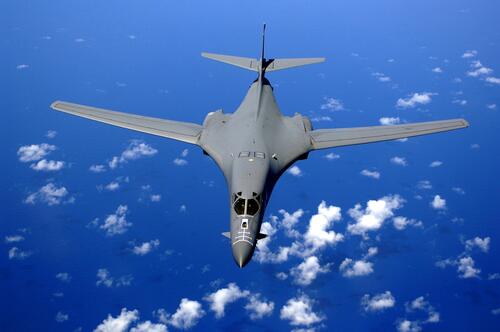 A U.S. bomber in the sky