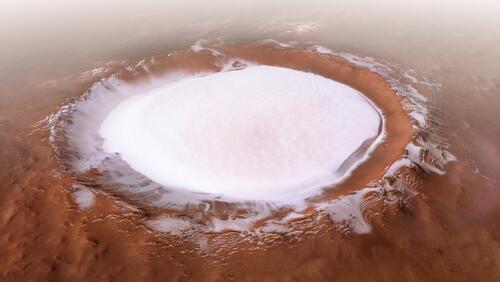 обои марс NASA ледяное озеро