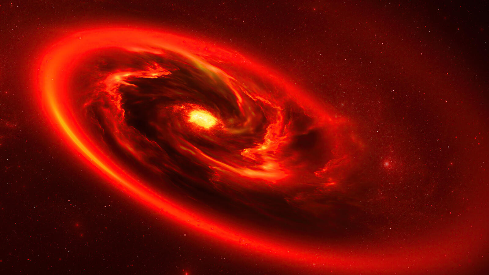 Wallpapers galaxy giant black hole spiral on the desktop