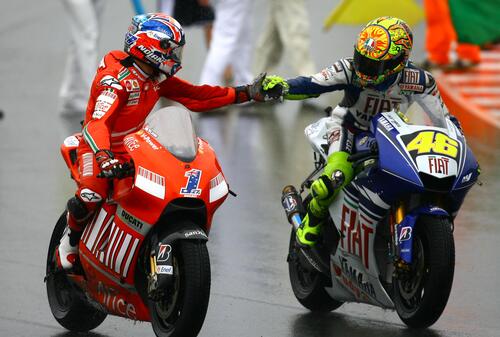 Ducati and Yamaha at motorcycle races