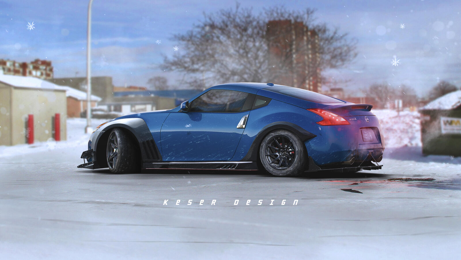 Free photo Rendered picture of a Nissan 370Z in blue