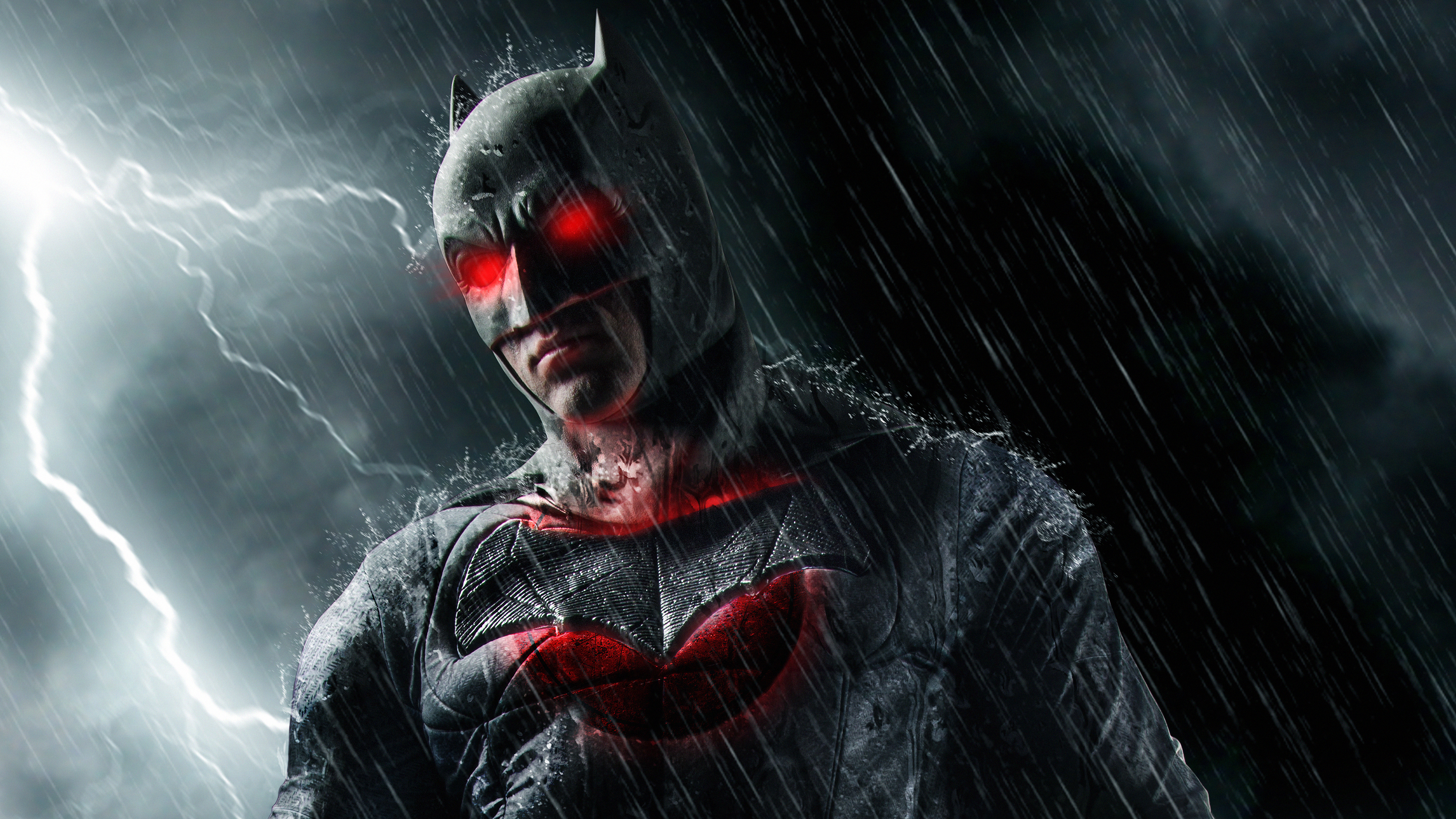 Бесплатное фото Бэтмен под дождем
