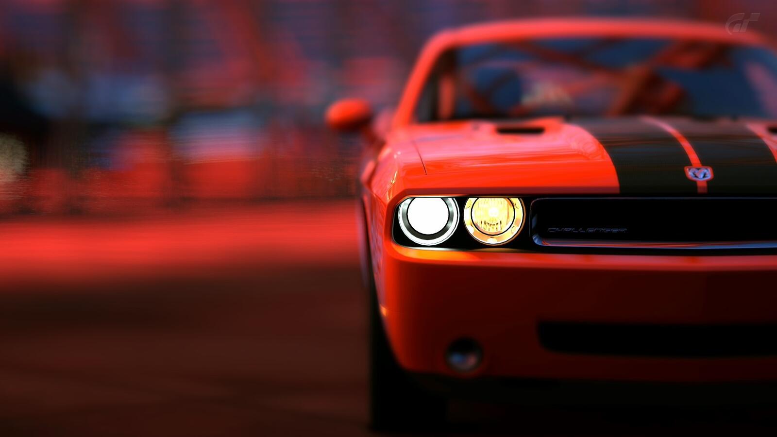 Бесплатное фото Dodge Challenger SRT8 красного цвета