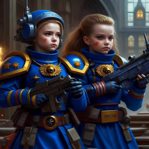 2 little girls warhammer 40000