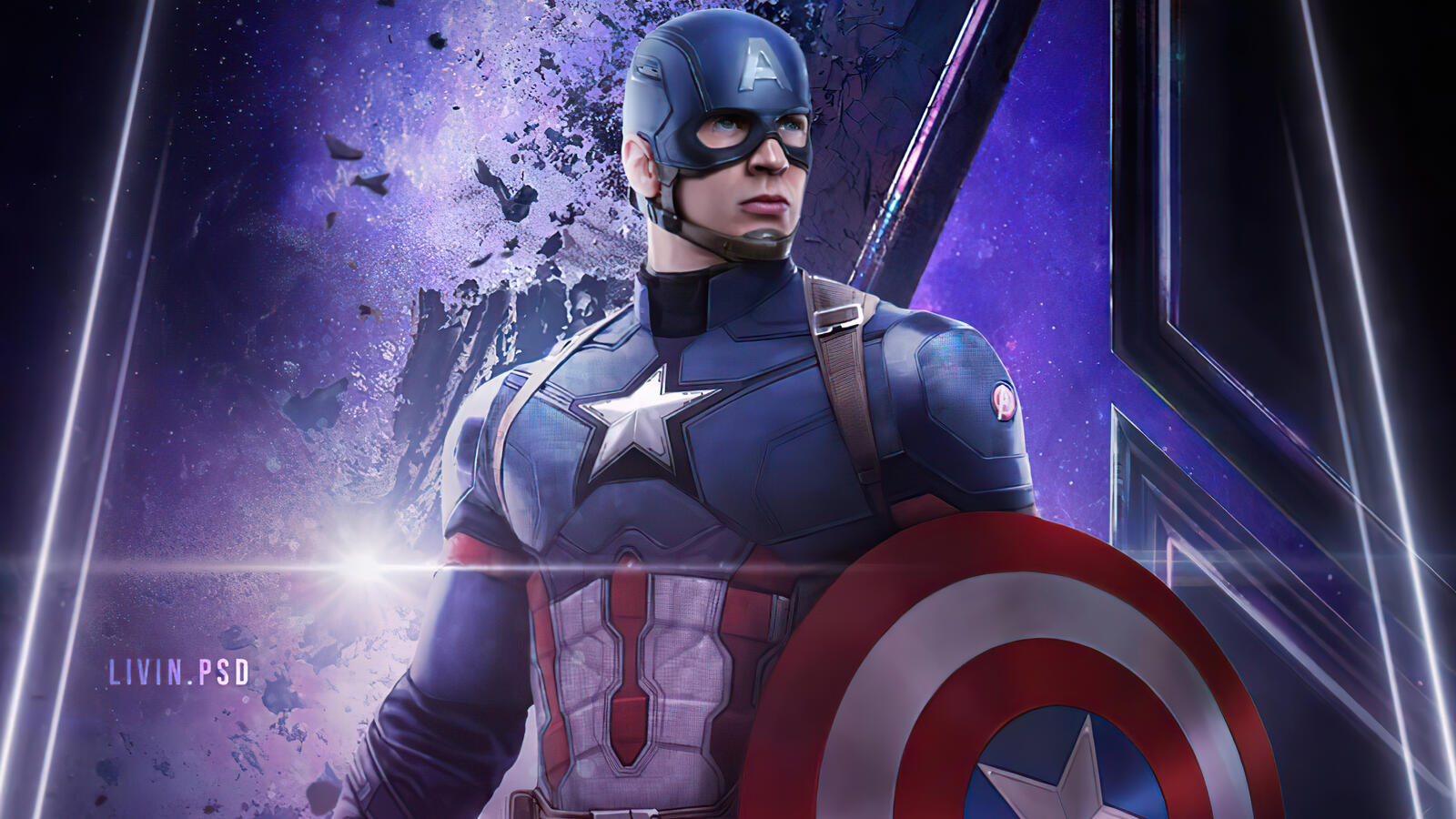 Бесплатное фото Капитан америка готов спасать мир