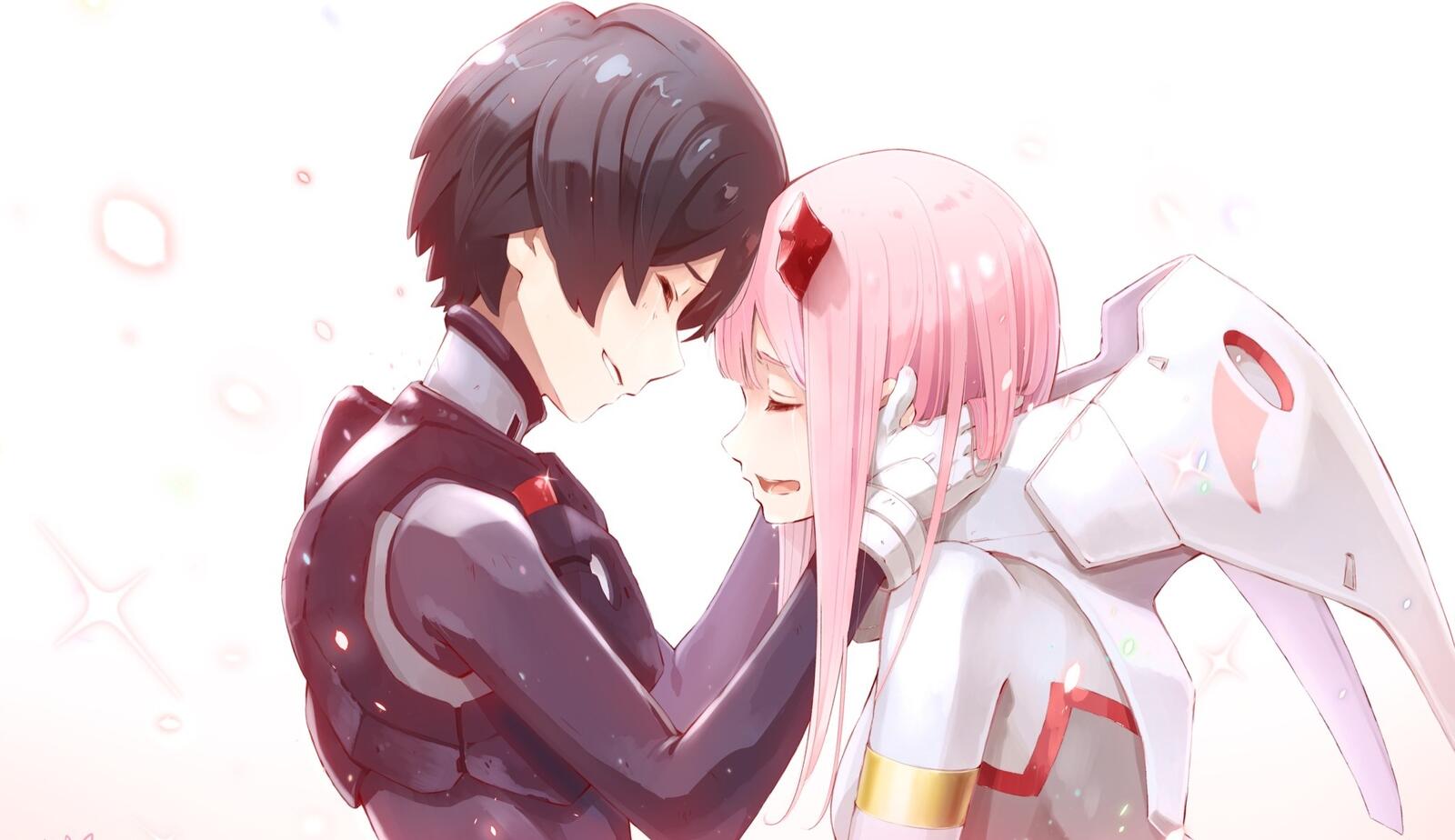 Wallpapers Darling in the Franxx romance a couple of on the desktop