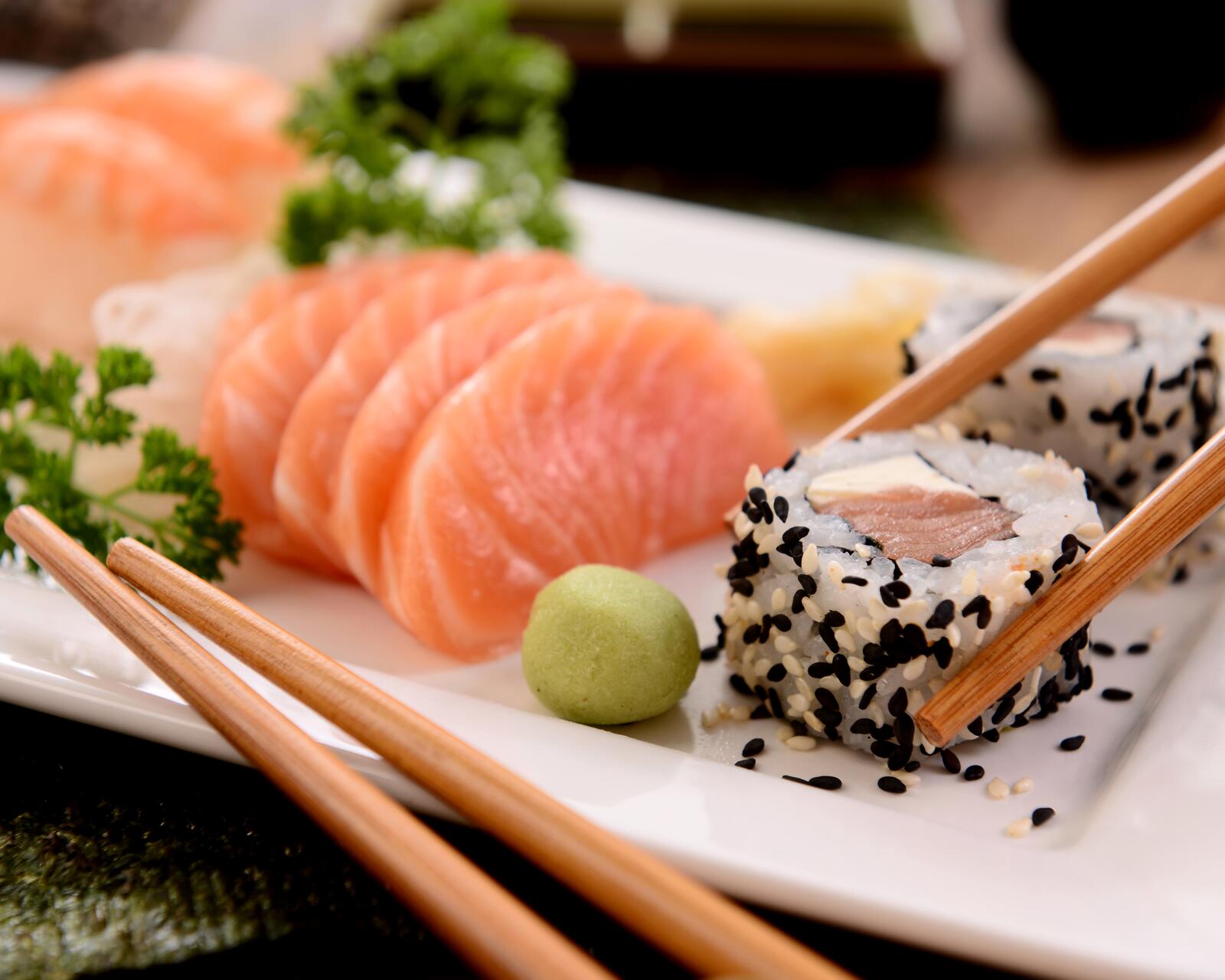 Free photo Japanese cuisine with seafood