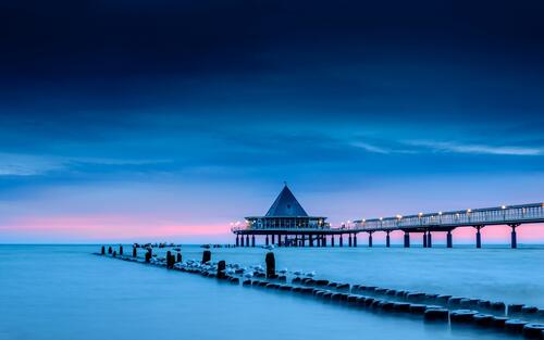 The pier at sunset