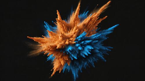 Orange blue sand explosion
