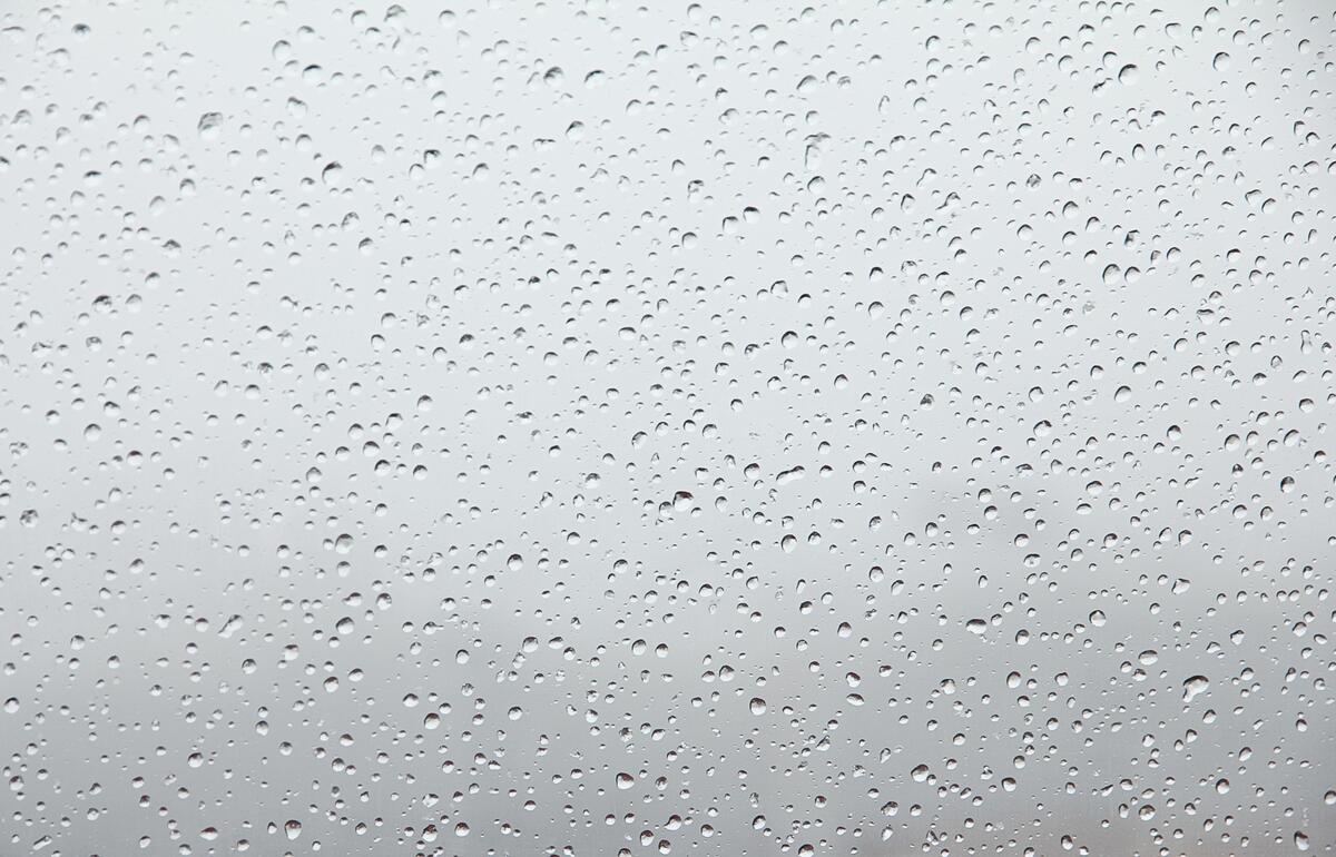 Raindrops on clear glass