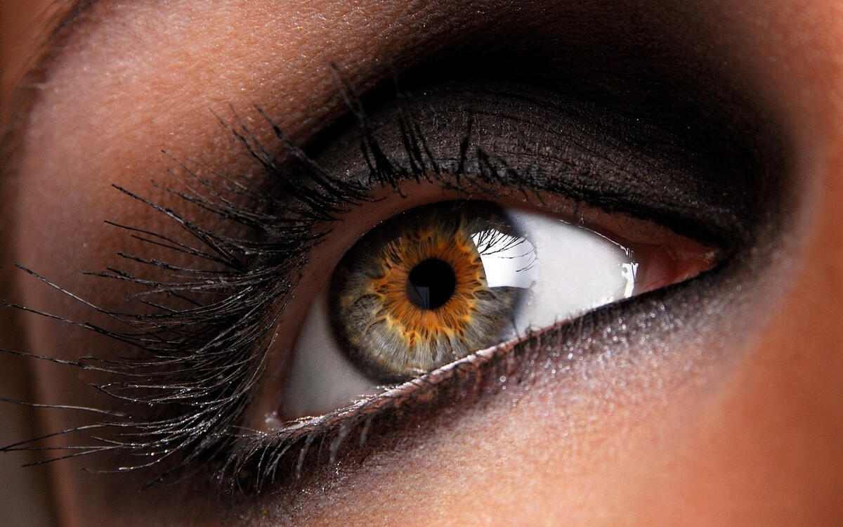 A woman`s eye with makeup