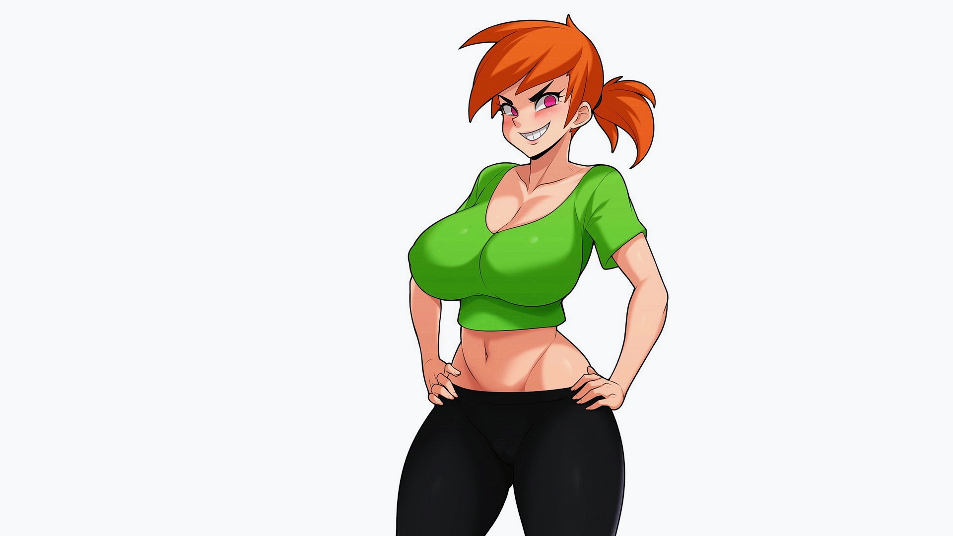 Free photo Anime hero Vicky stands on a white background