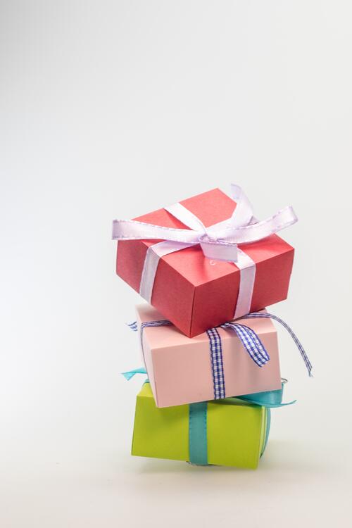 Gifts in a box on a white background