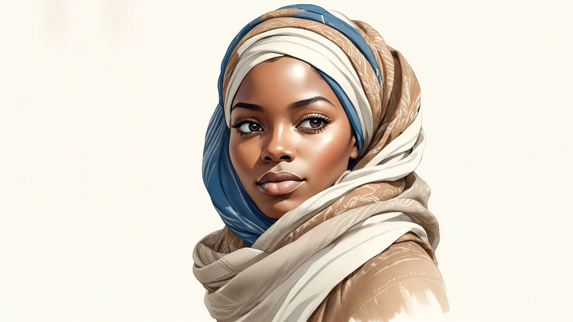 头戴头巾的非洲妇女肖像