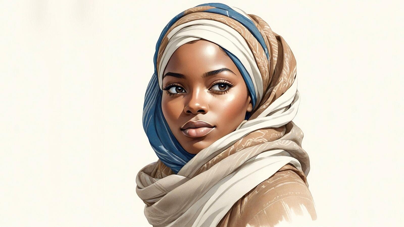 Бесплатное фото Портрет африканской женщины в платке