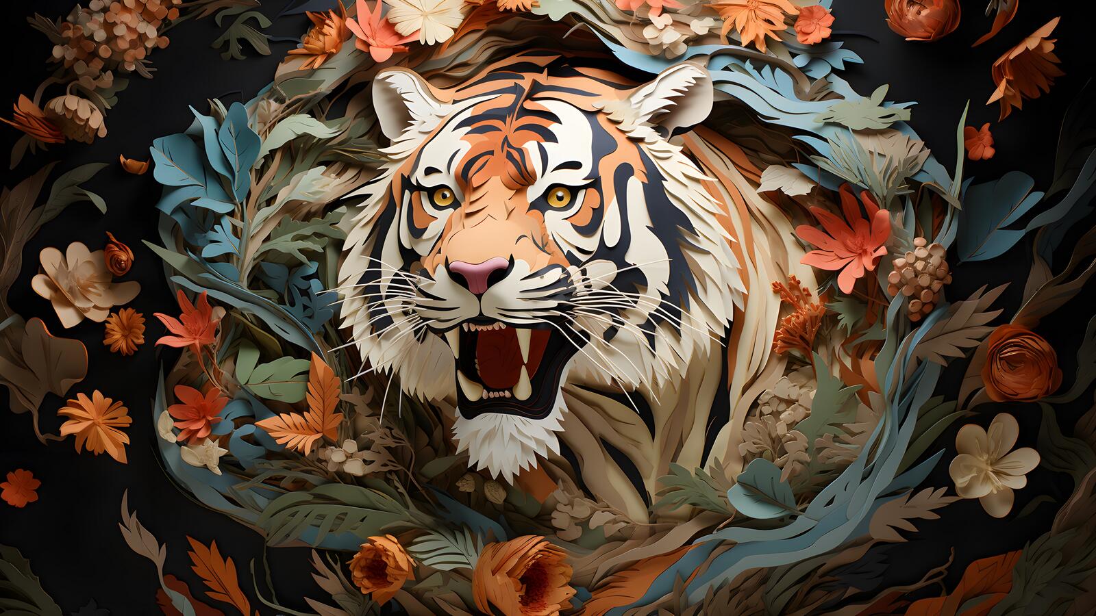 Бесплатное фото Рисунок дикого тигра