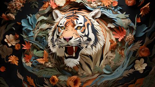 Рисунок дикого тигра