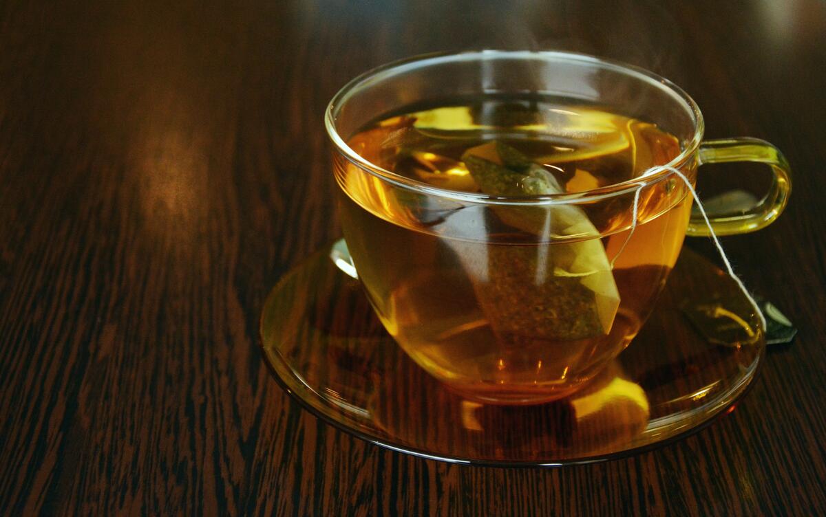 A glass tea cup