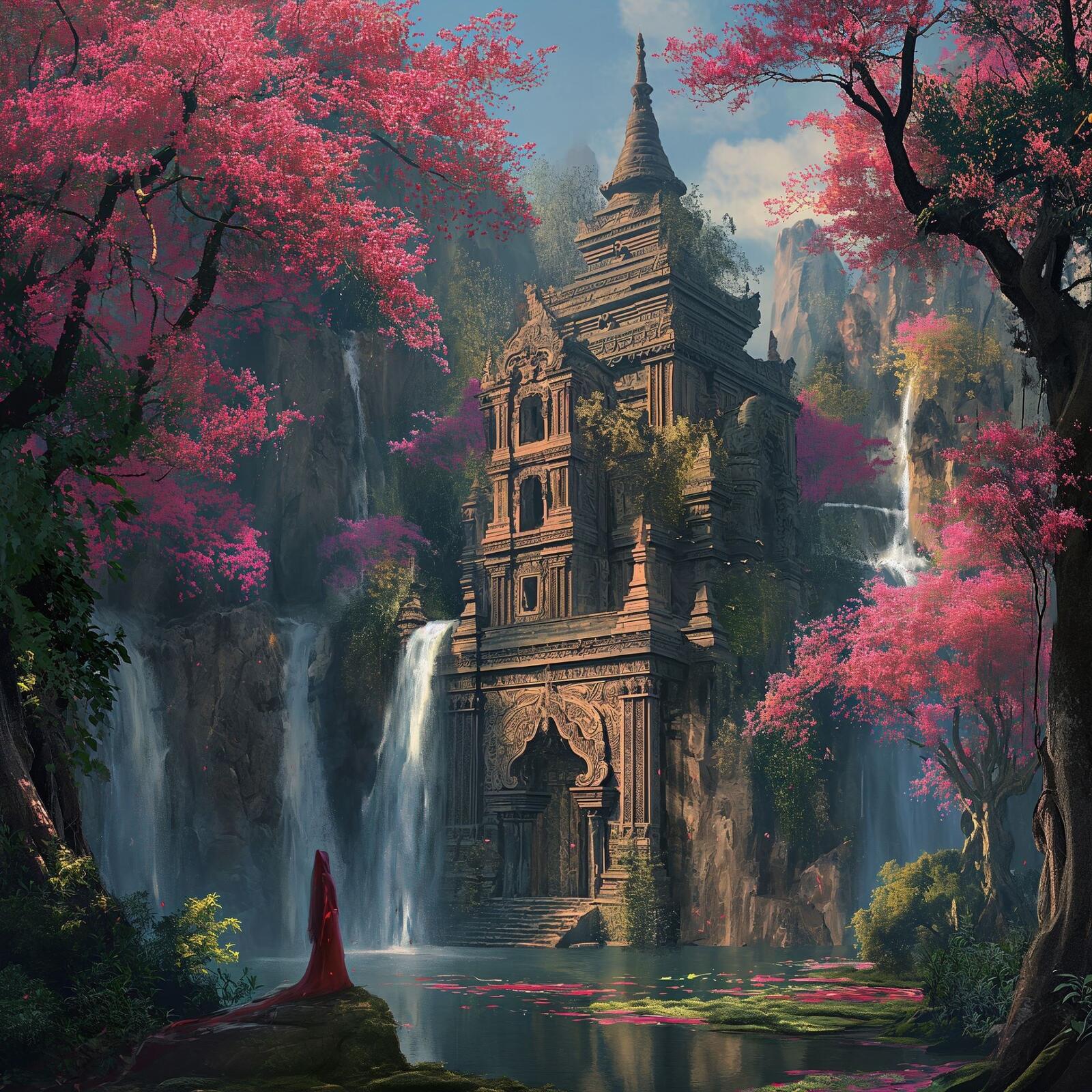 Бесплатное фото Древний храм в лесу