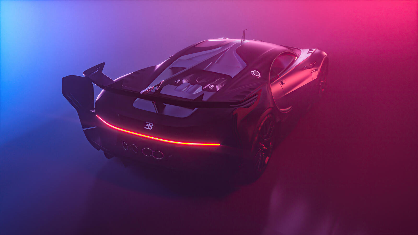 Бесплатное фото Bugatti Chiron 2021 года вид сзади
