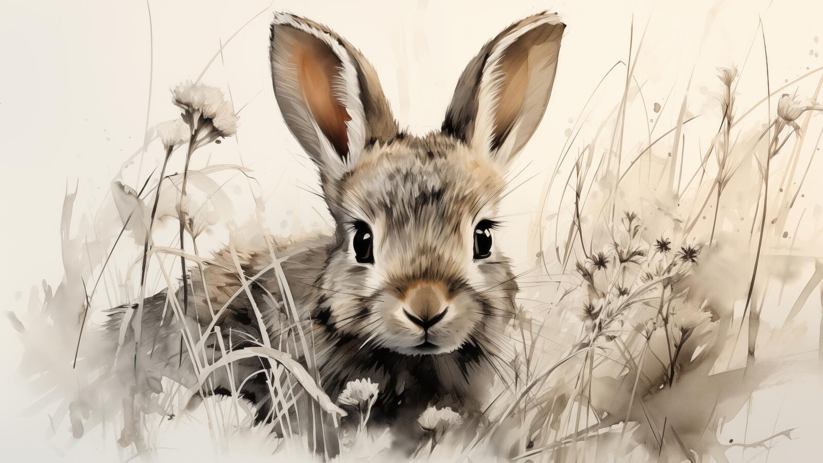 Free photo A painting of a little rabbit