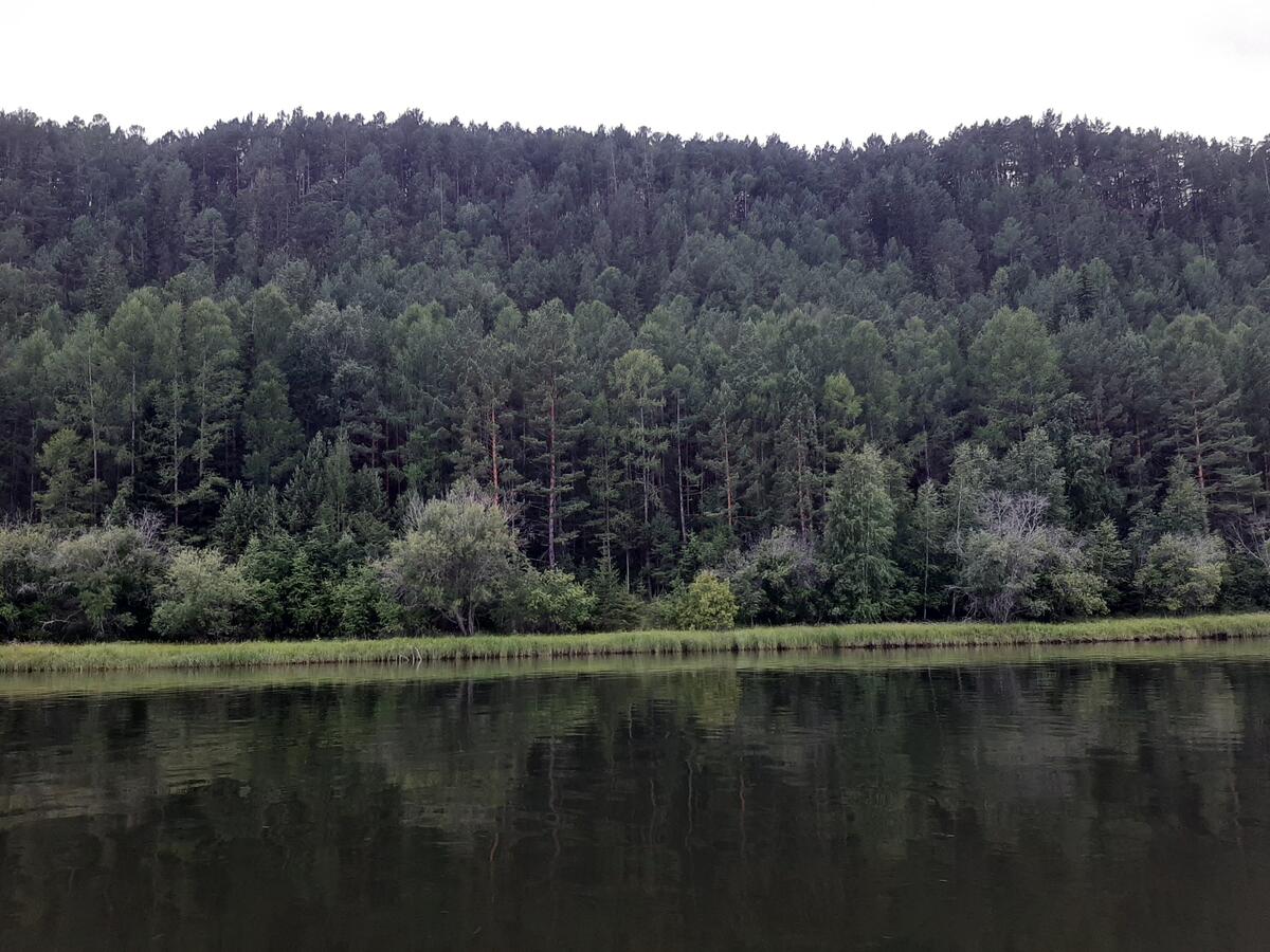 Спокойная вода в реке Лена