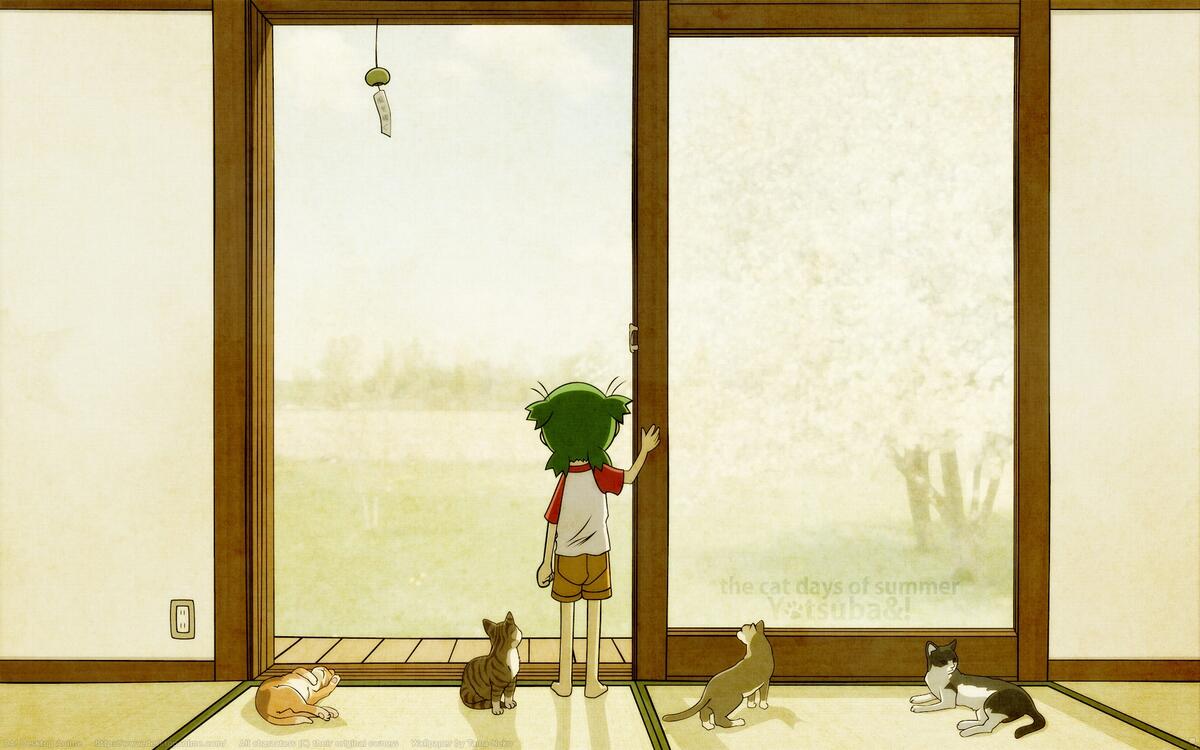 Рисунок мальчика с зелеными волосами из аниме
