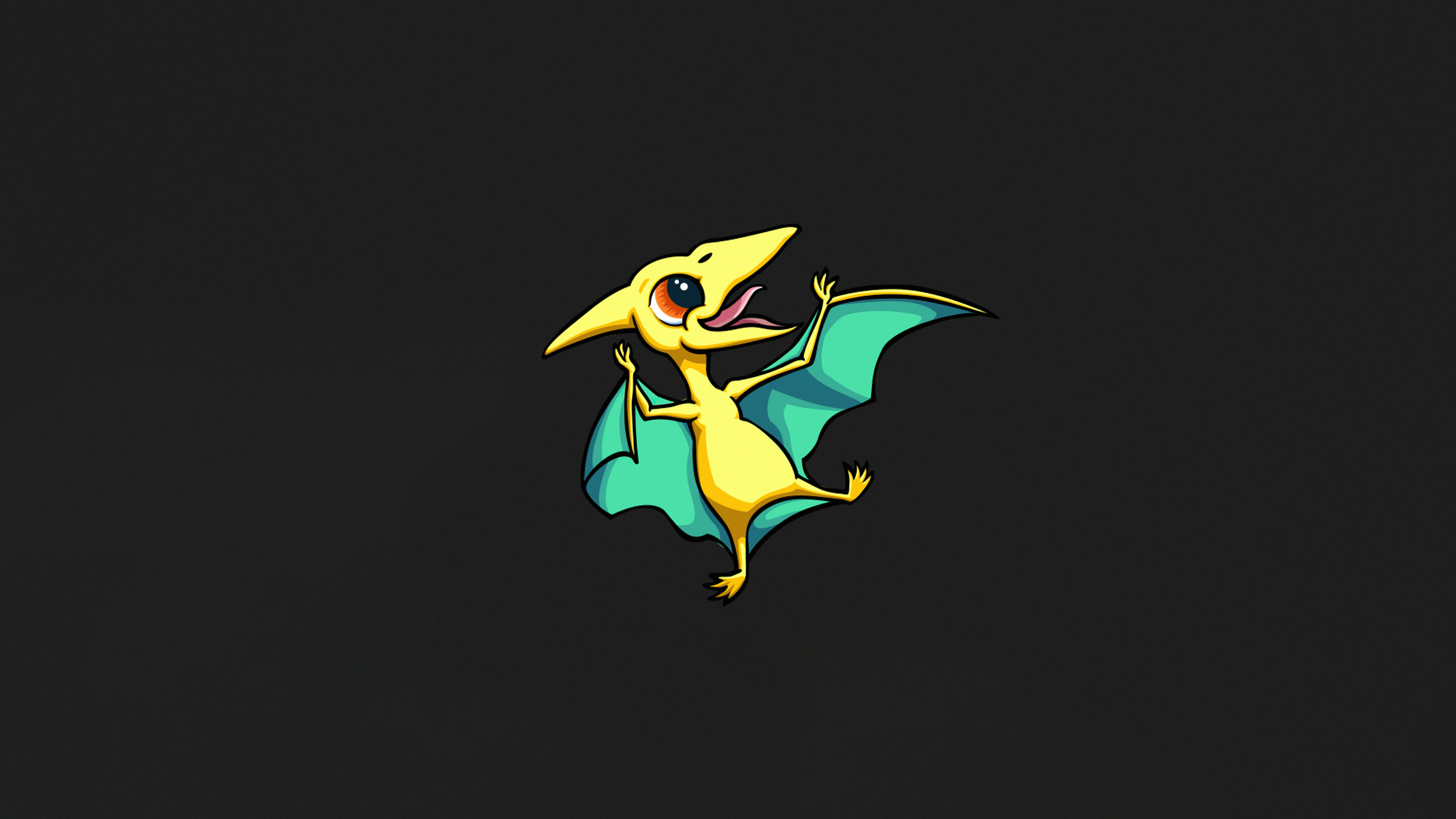 Free photo Drawing of a cartoon dragon on a black background