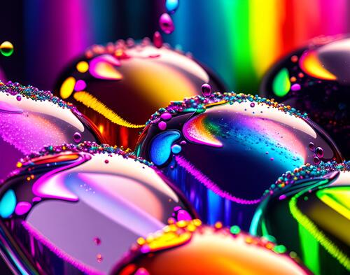 Multicolored drops of paint