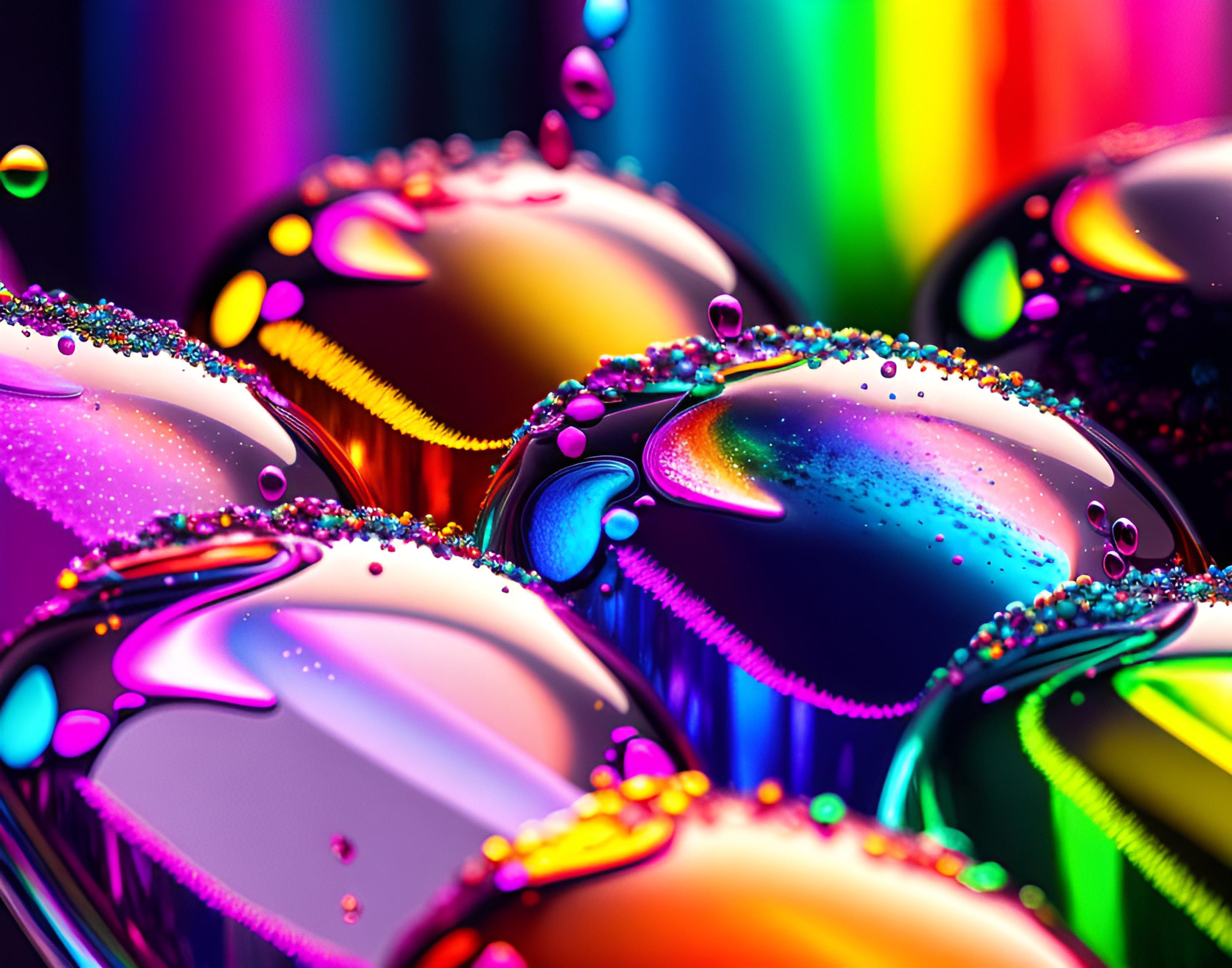 Free photo Multicolored drops of paint