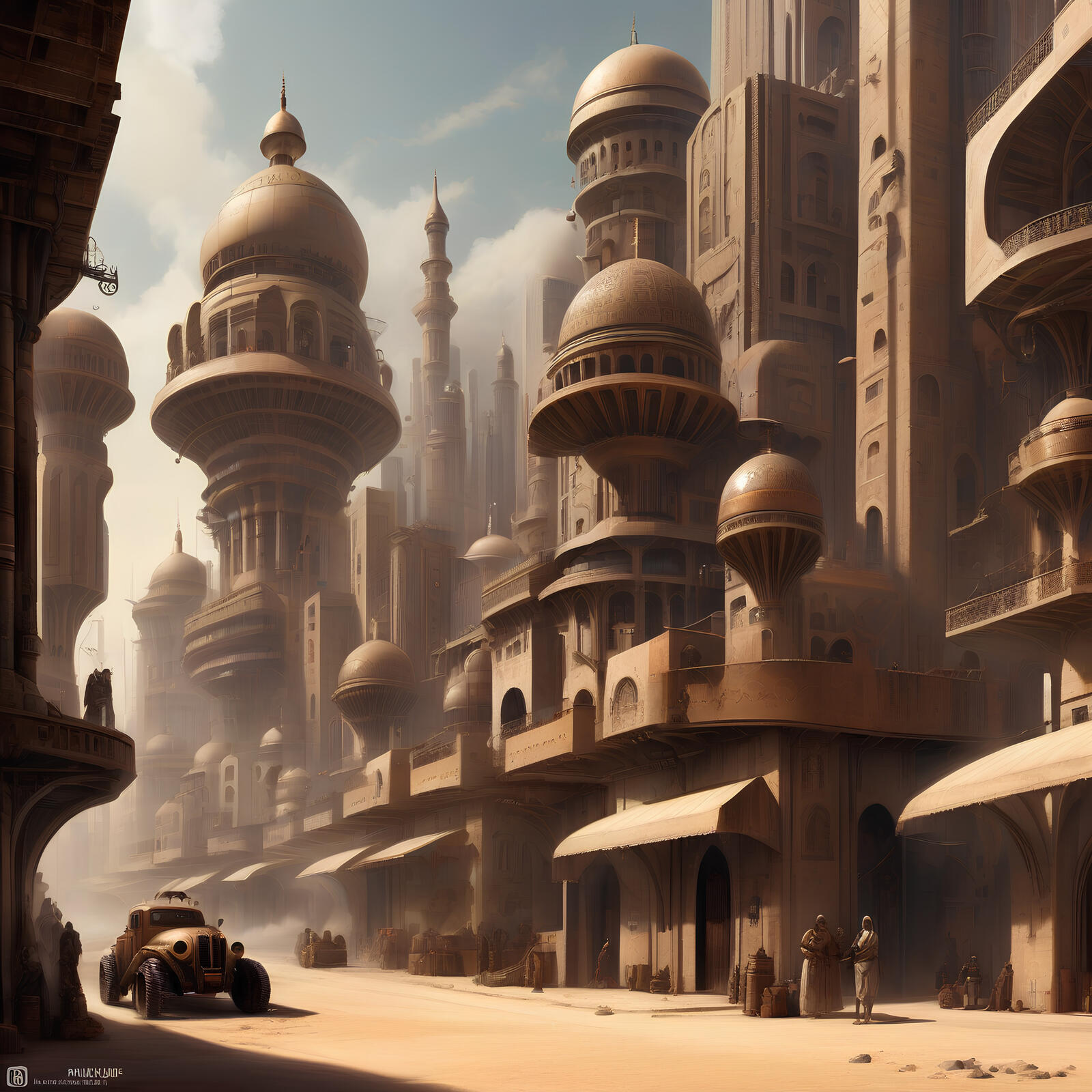 Free photo A fantasy Arabian city