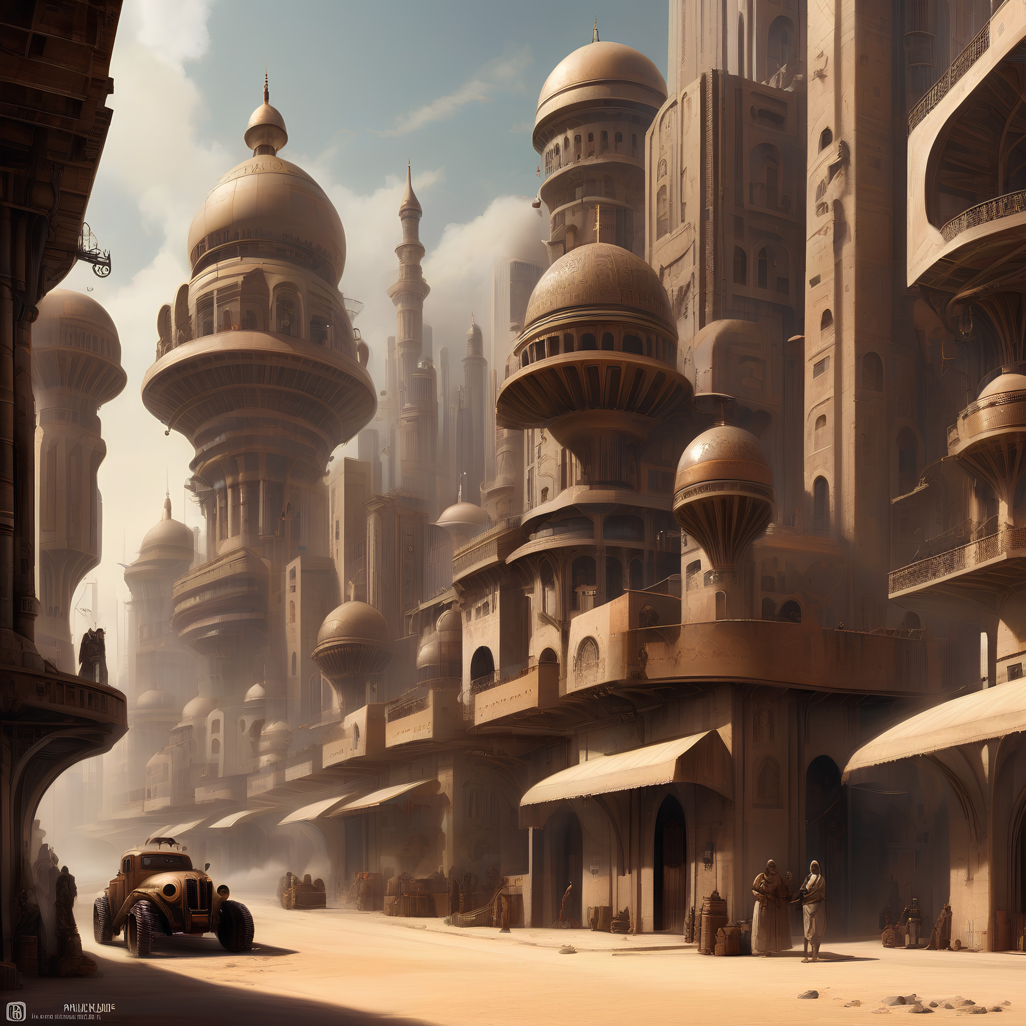 Free photo A fantasy Arabian city