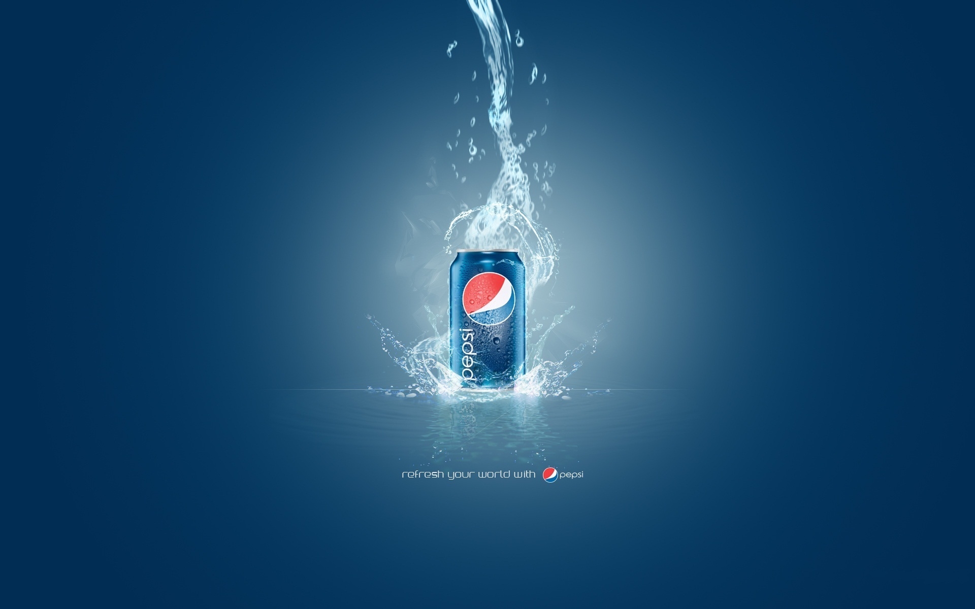 Free photo Pepsi can on a blue background