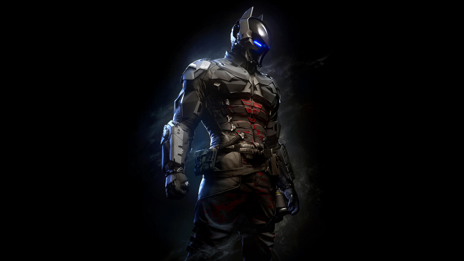Free photo Batman: Arkham Knight, armor on black background