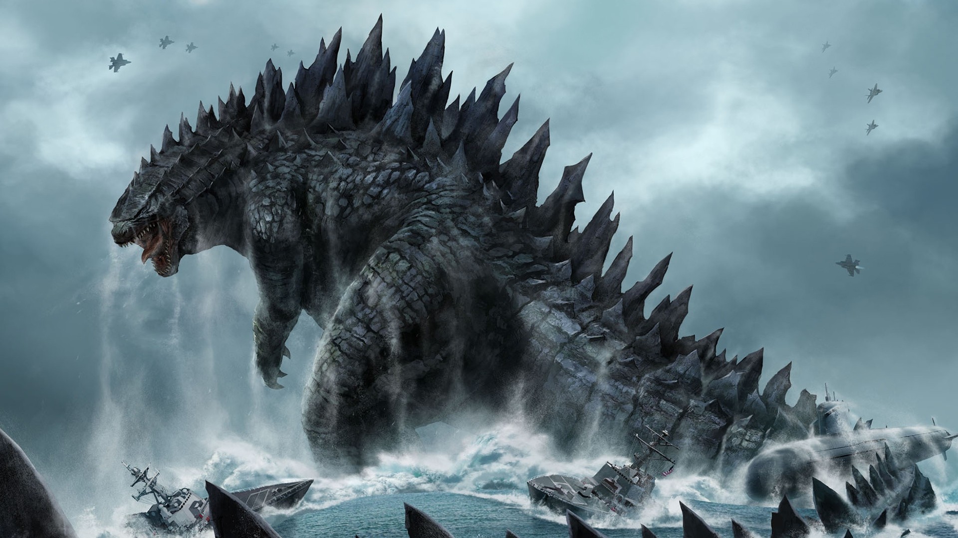 Wallpapers dragon Godzilla ghost ship on the desktop