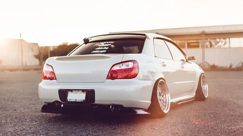 The white Subaru on the stance