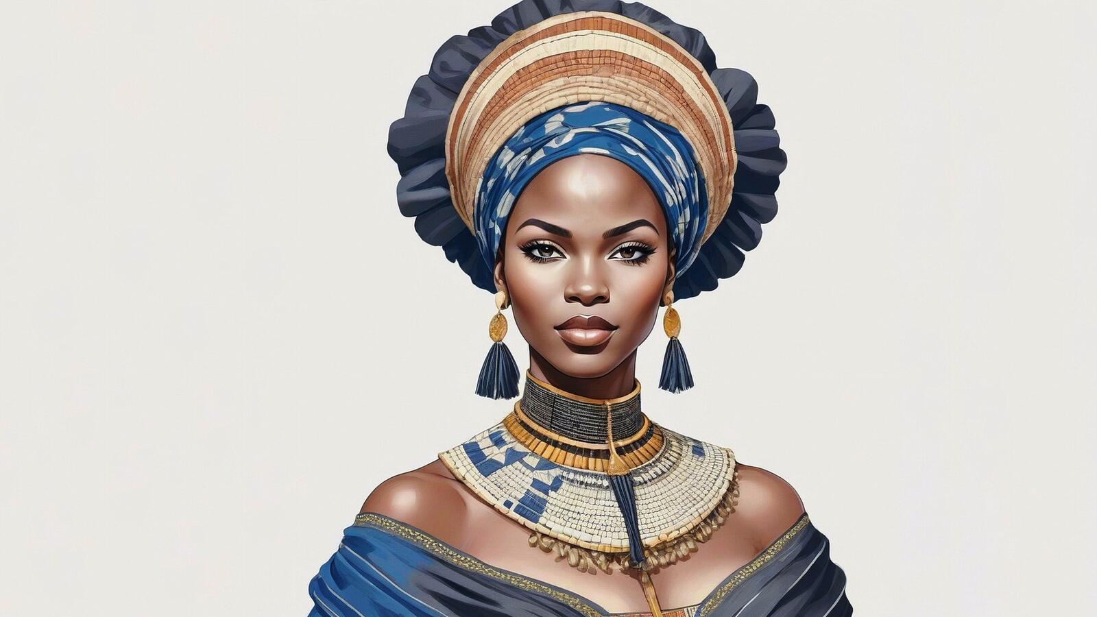 Бесплатное фото Портрет чернокожей африканской женщины