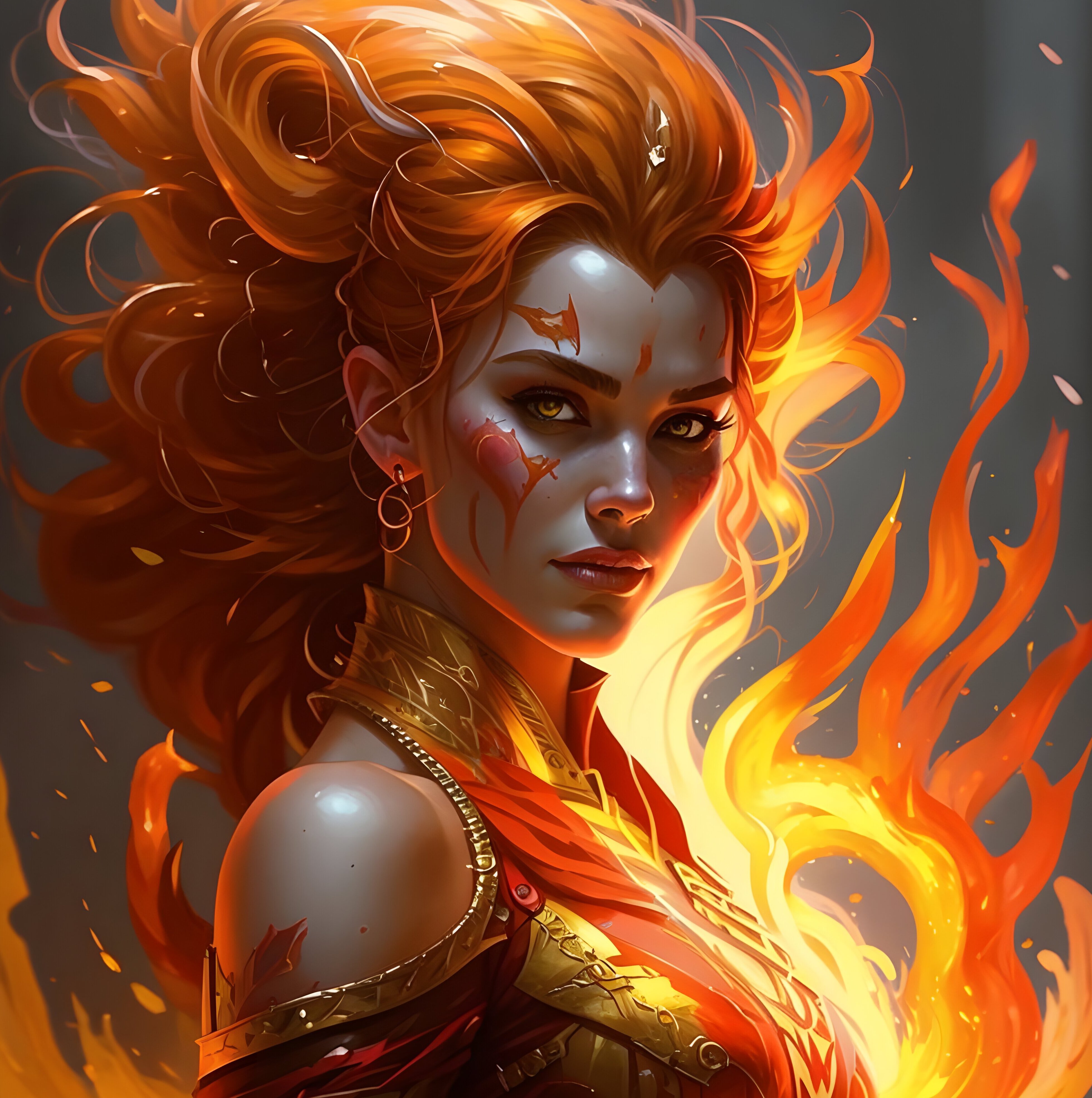 The girl is the spirit of fire.