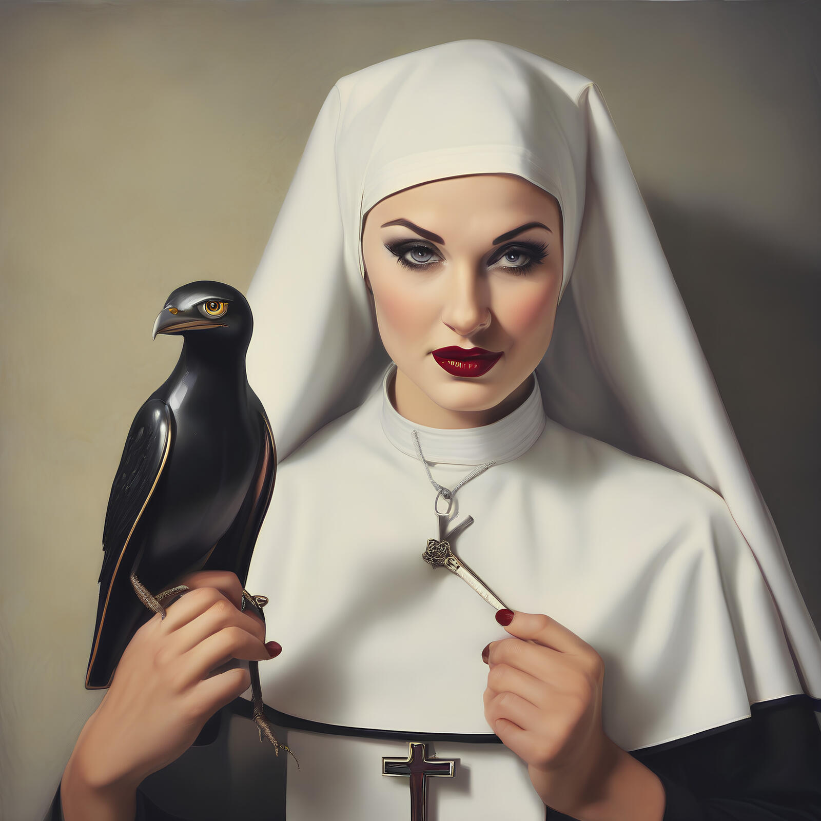 Free photo A beautiful nun