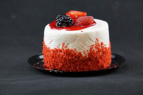 A delicious cold dessert with berries