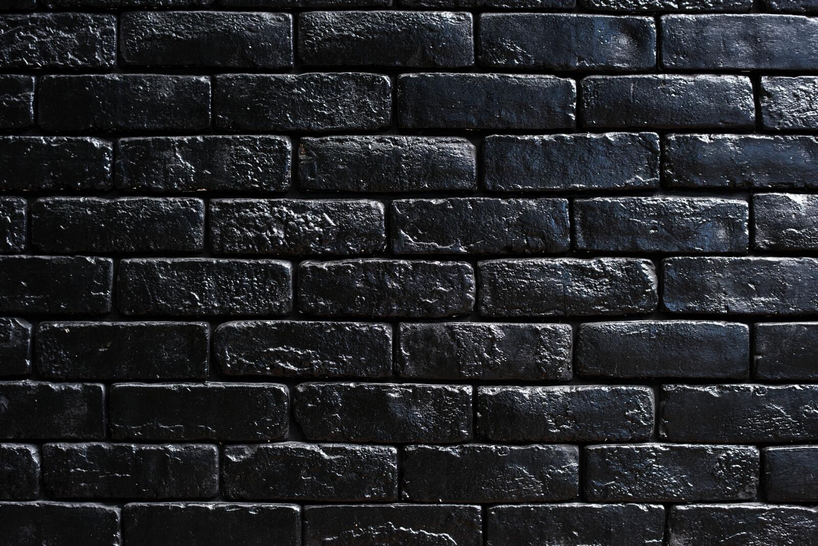 Free photo Black brick wall